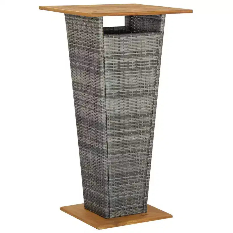 vidaXL Ensemble de bar de patio Tabouret de bar Table de bistrot en poly rotin et bois d'acacia massif