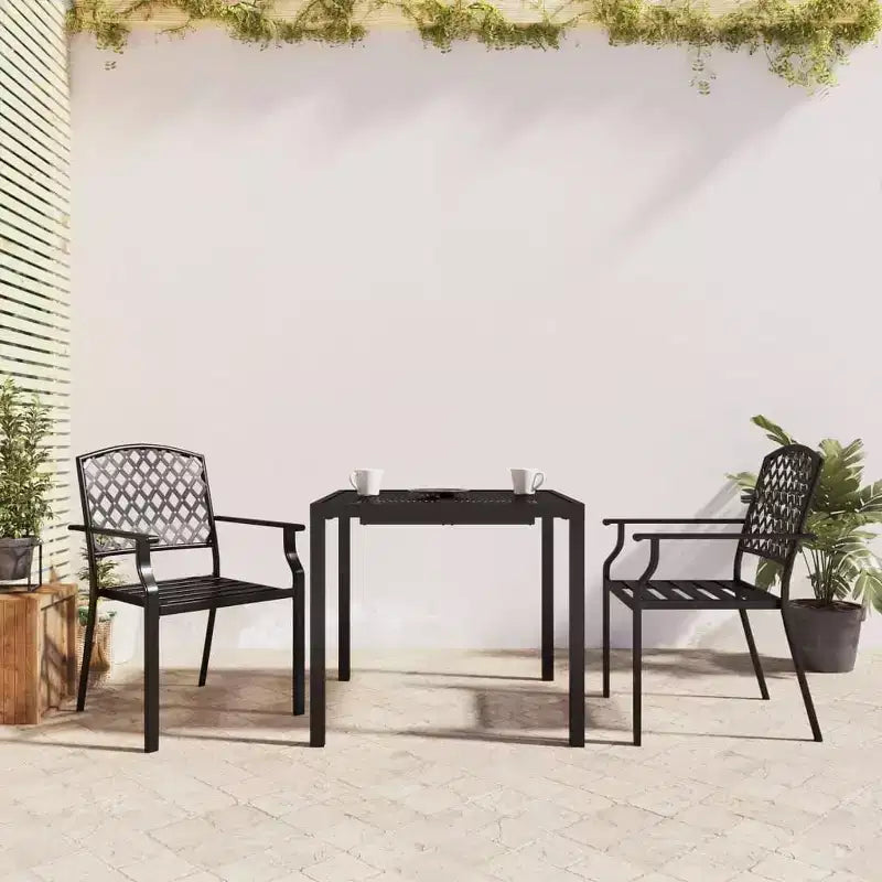 vidaXL Salon de jardin avec cadre en acier, anthracite