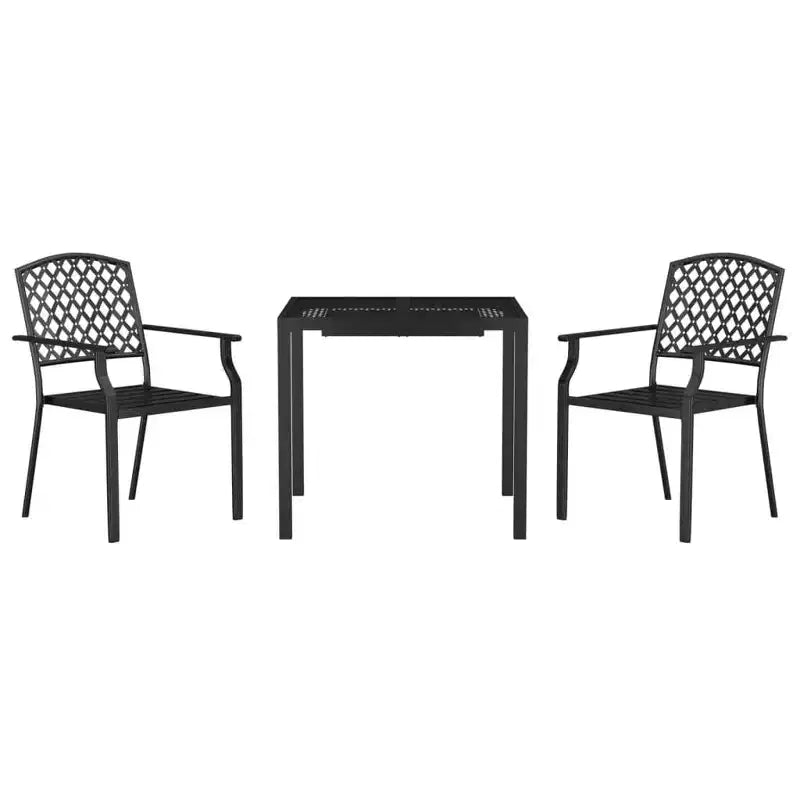 vidaXL Salon de jardin avec cadre en acier, anthracite