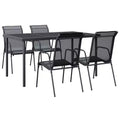 vidaXL Patio Dining Set Outdoor Table and Chair Steel and Textilene