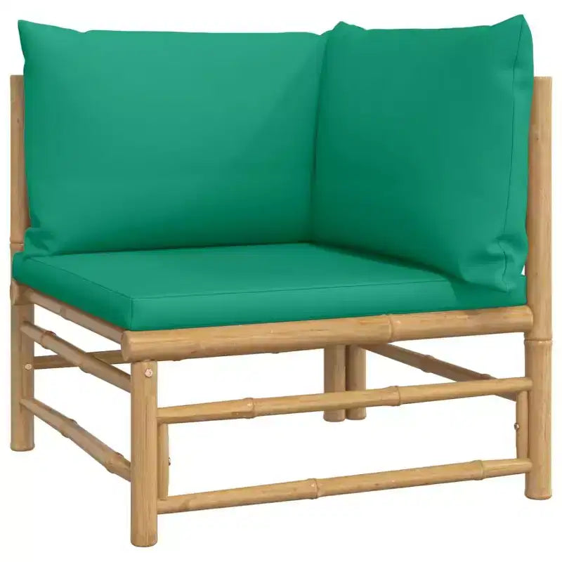 vidaXL Salon de jardin, Bambou Bambou, Tissu (100 % polyester)