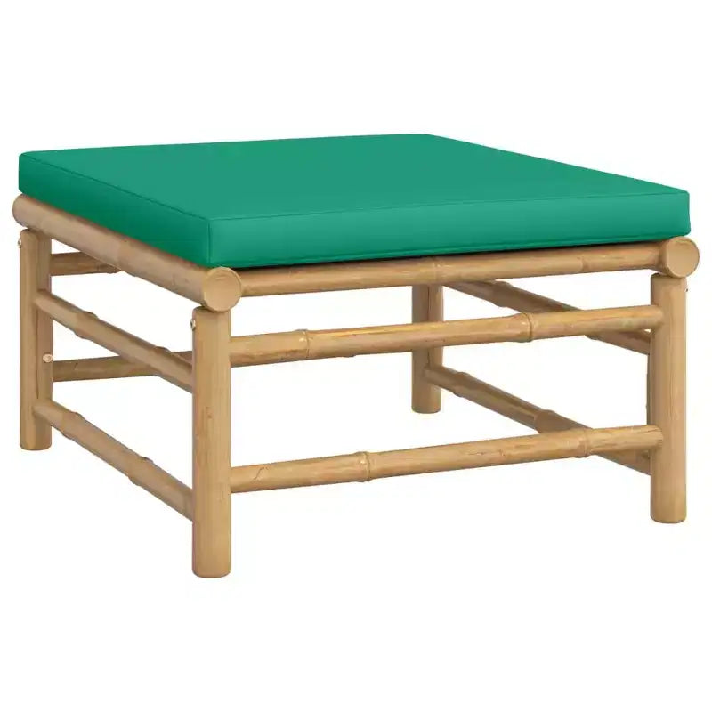 vidaXL Salon de jardin, Bambou Bambou, Tissu (100 % polyester)