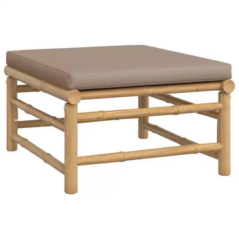 vidaXL Salon de jardin, Bambou Bambou, Tissu (100 % polyester)