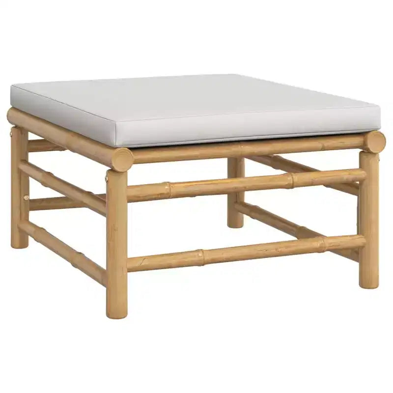 vidaXL Salon de jardin, Bambou Bambou, Tissu (100 % polyester)