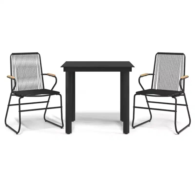 vidaXL Patio Dining Set Conversation Set with Coffee Table PVC Rattan
