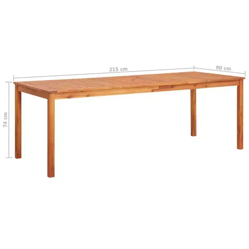 vidaXL Ensemble de salle à manger en bois d'acacia massif et coussins/foncé 7/9 pièces