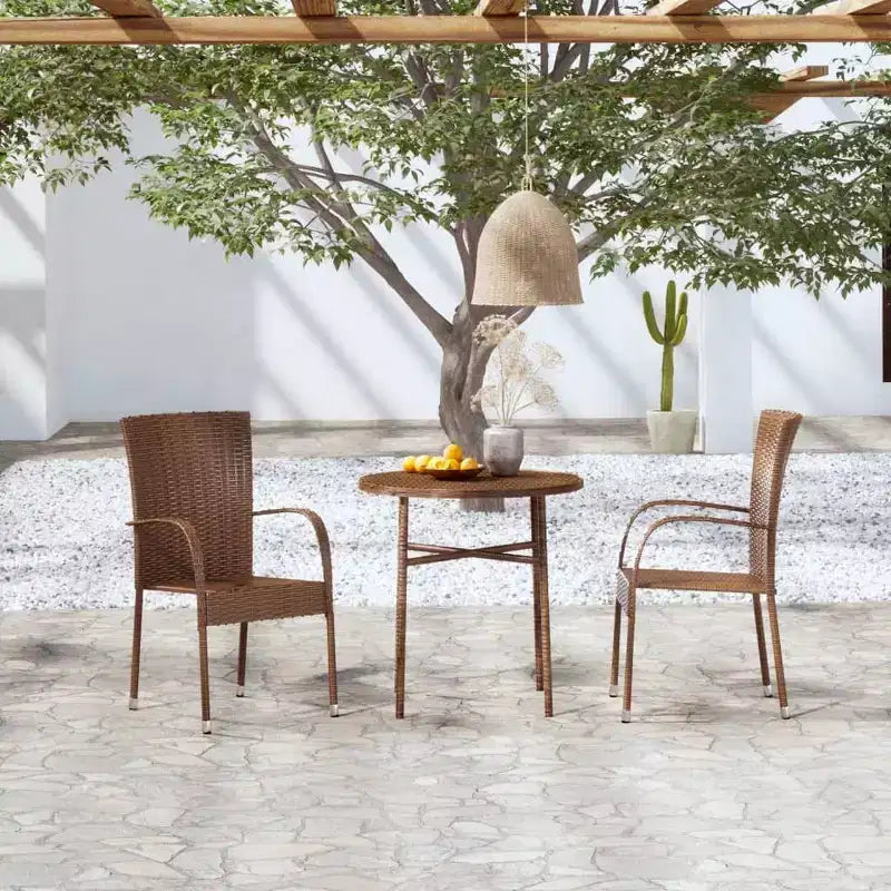 vidaXL Ensemble de salle à manger d'extérieur en résine tressée avec table et chaises