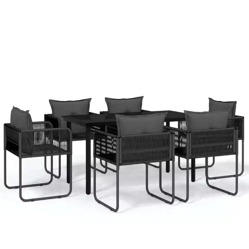 vidaXL Patio Dining Set with Cushioned Chairs
