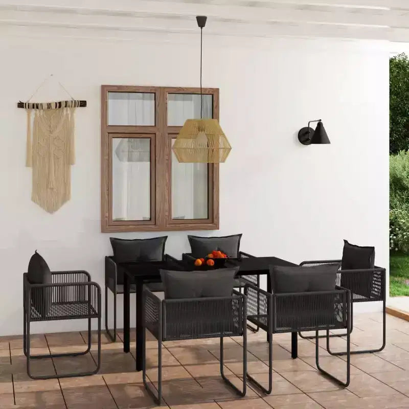 vidaXL Ensemble de salle à manger d'extérieur avec chaises rembourrées