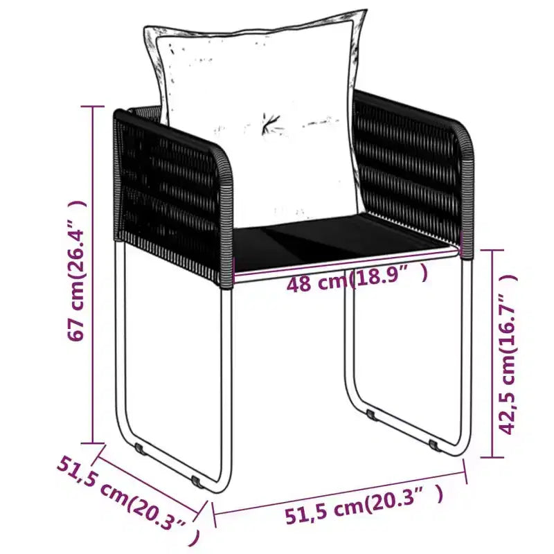 vidaXL Ensemble de salle à manger d'extérieur avec chaises rembourrées