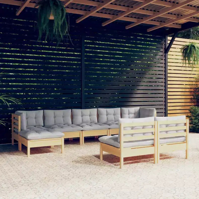 vidaXL Salon de jardin avec coussins – Pinède pour l'extérieur