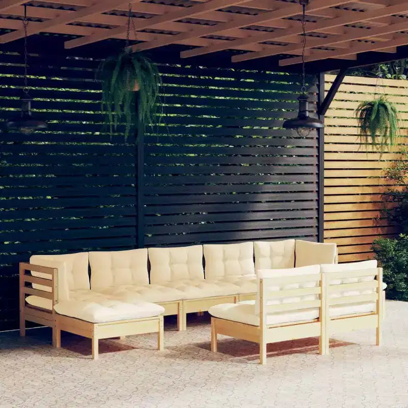 vidaXL Salon de jardin avec coussins – Pinède pour l'extérieur