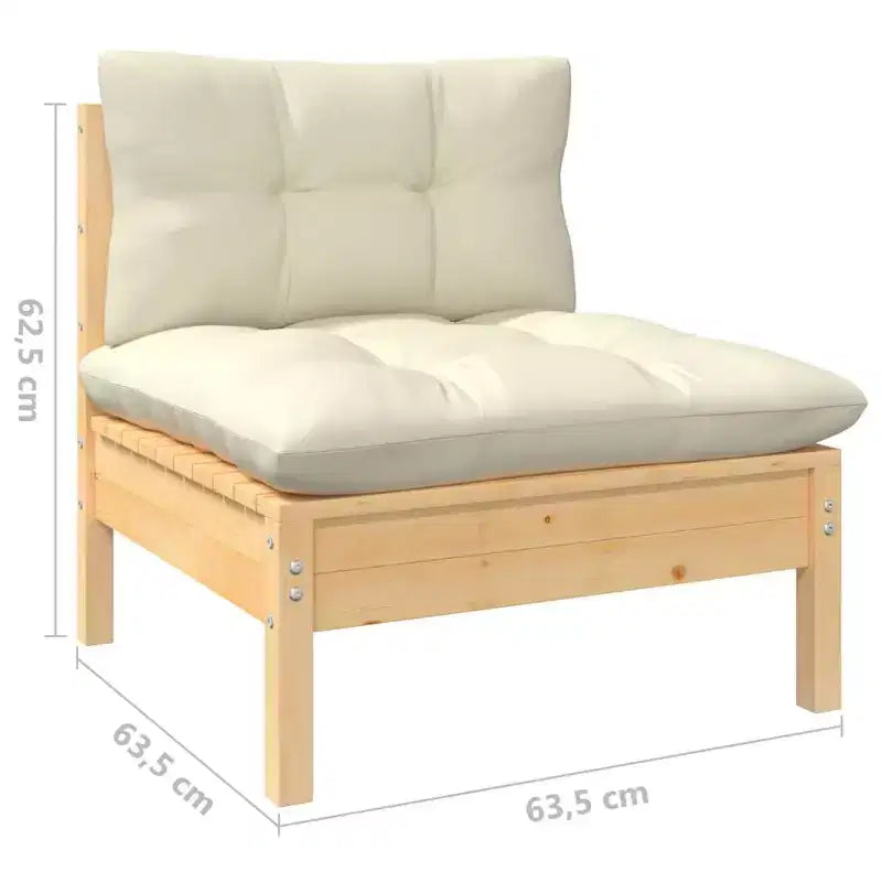 vidaXL Salon de jardin avec coussins – Pin massif