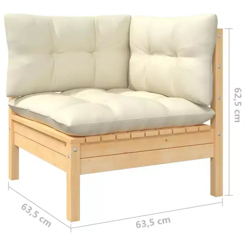 vidaXL Salon de jardin avec coussins – Pin massif