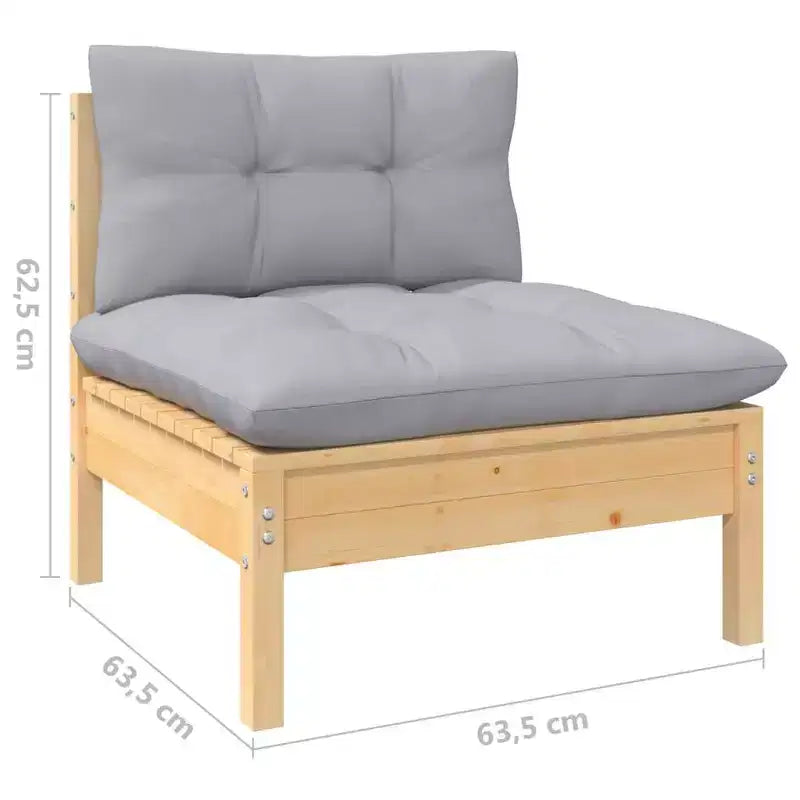 vidaXL Salon de jardin avec coussins – Pin massif