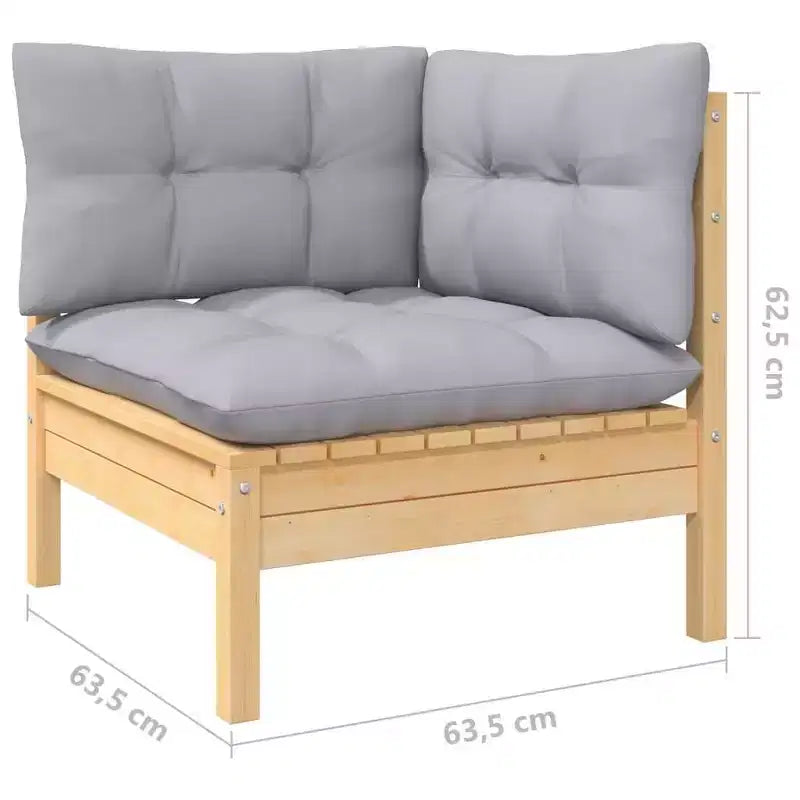 vidaXL Salon de jardin avec coussins – Pin massif