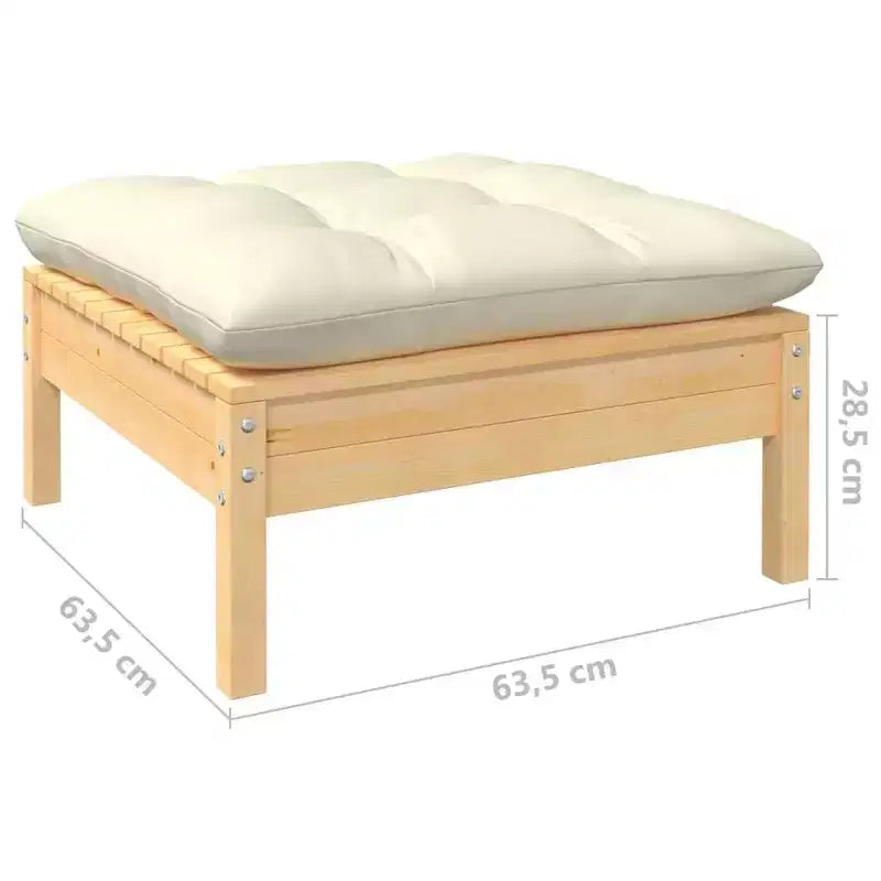 vidaXL Salon de jardin en pin massif avec coussins, multicolore