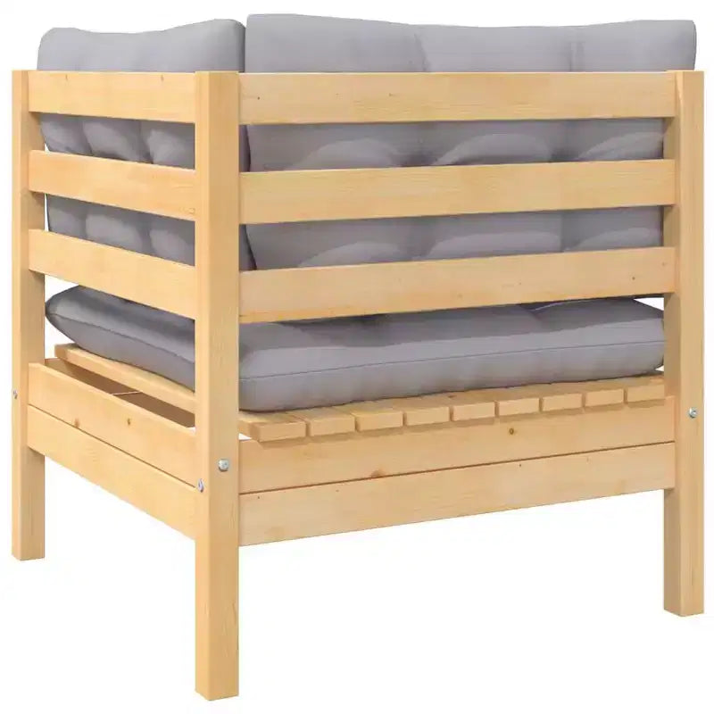 vidaXL Salon de jardin avec coussins en bois de pin massif