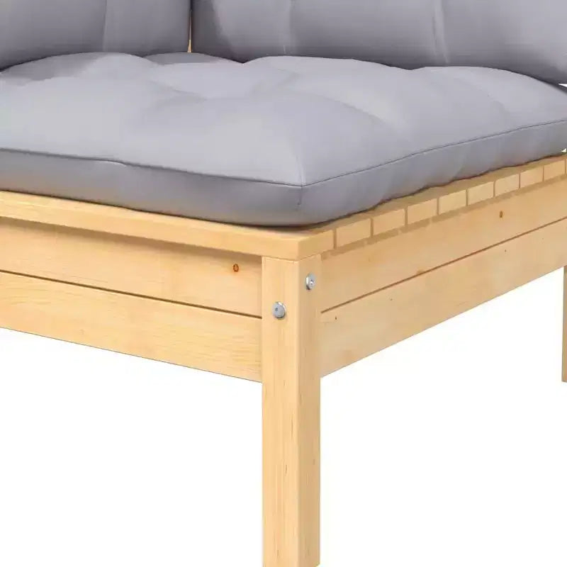 vidaXL Salon de jardin avec coussins en bois de pin massif