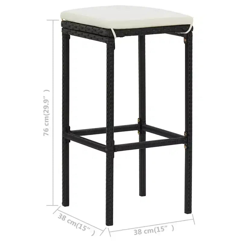 vidaXL Ensemble de bar de patio Table de bar et tabourets Ensemble de mobilier de patio avec coussins