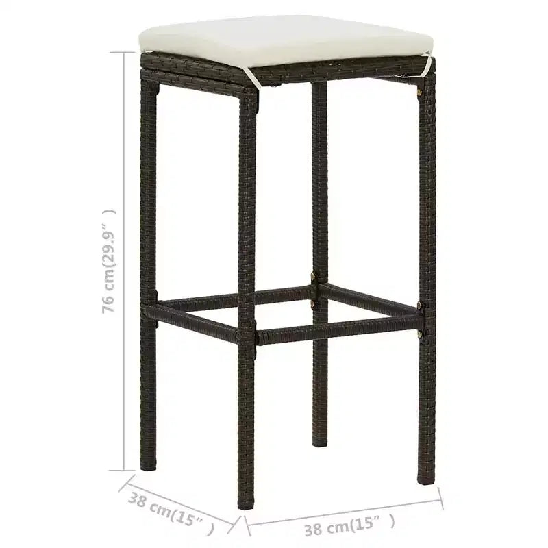 vidaXL Ensemble de bar de patio Table de bar et tabourets Ensemble de mobilier de patio avec coussins