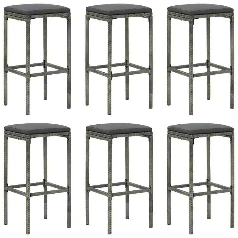 vidaXL Ensemble de bar de patio Table de bar et tabourets Ensemble de mobilier de patio avec coussins
