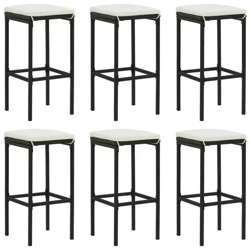 vidaXL Ensemble de bar de patio Table de bar et tabourets Ensemble de mobilier de patio avec coussins