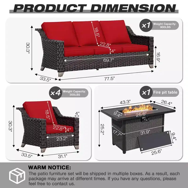 Ensemble de patio extérieur UPTIOT avec table de brasero, canapé et chaises pour les réceptions dans le jardin