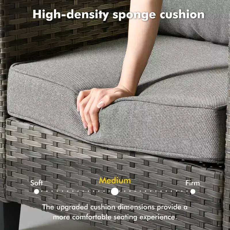 Ensemble de 7 pièces HOMLUX avec chaises pivotantes et table brasero, résistant aux intempéries