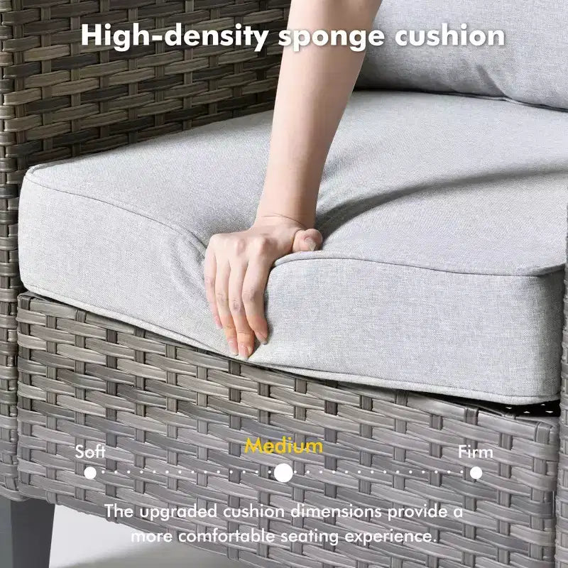 Ensemble de 7 pièces HOMLUX avec chaises pivotantes et table brasero, résistant aux intempéries