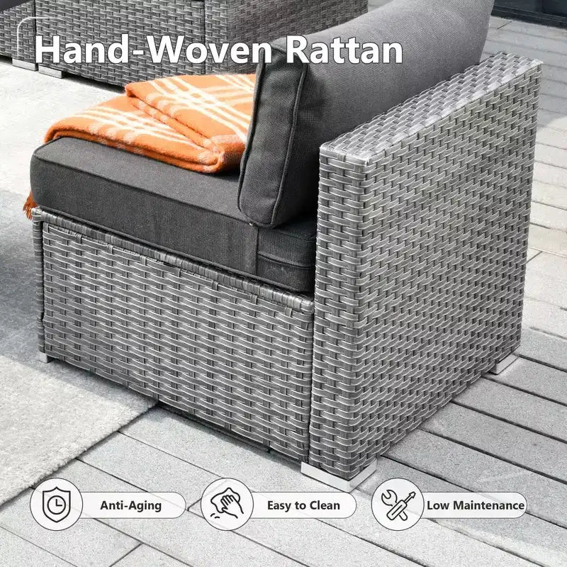 HOMLUX Ensemble de Canapés Modulables d'Extérieur 5 Pièces pour Patio, Jardin, Balcon