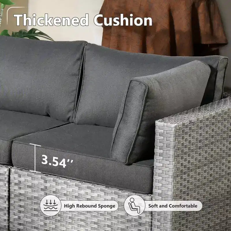HOMLUX Ensemble de Canapés Modulables d'Extérieur 5 Pièces pour Patio, Jardin, Balcon