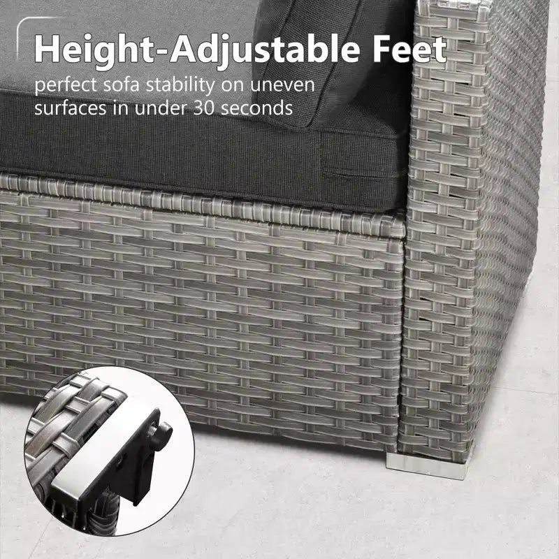 HOMLUX Ensemble de Canapés Modulables d'Extérieur 5 Pièces pour Patio, Jardin, Balcon
