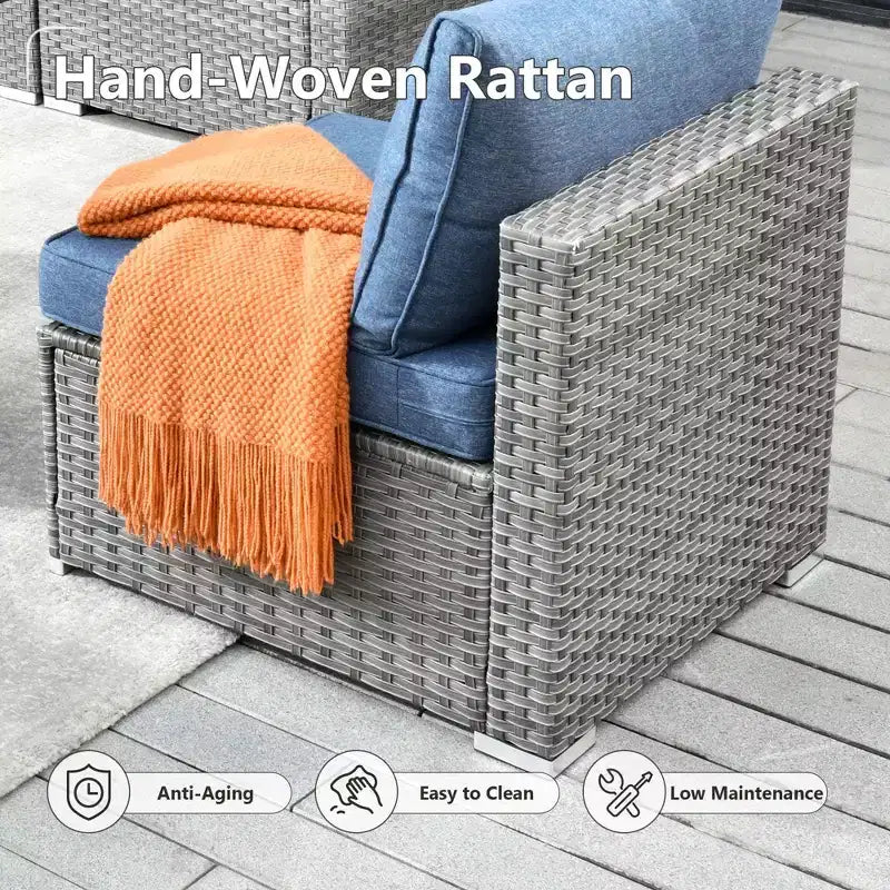 HOMLUX Ensemble de Canapés Modulables d'Extérieur 5 Pièces pour Patio, Jardin, Balcon