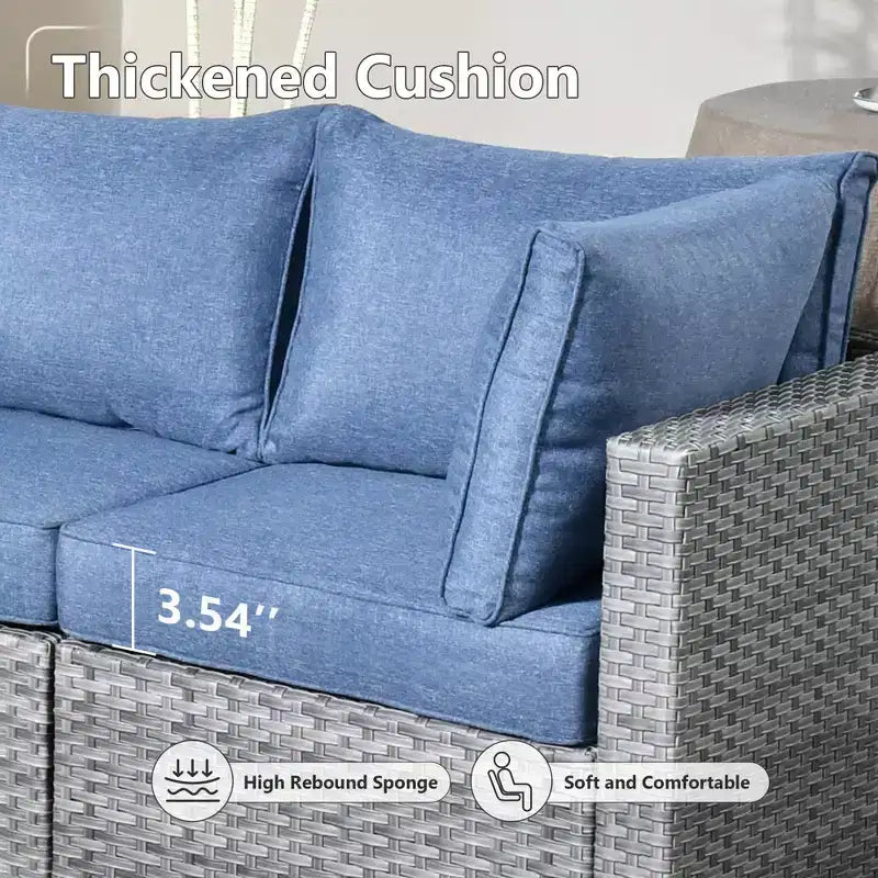 HOMLUX Ensemble de Canapés Modulables d'Extérieur 5 Pièces pour Patio, Jardin, Balcon