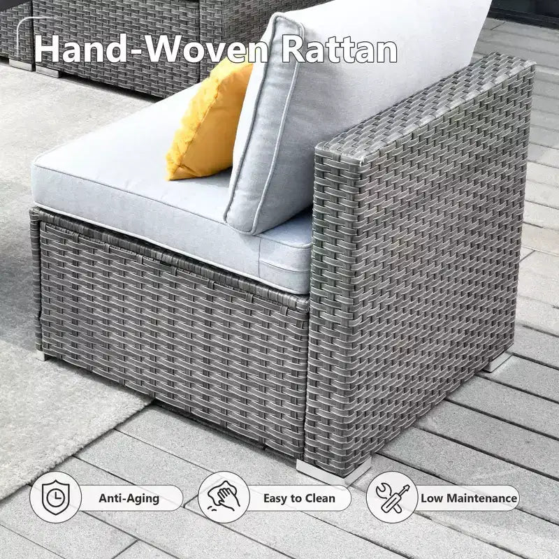 HOMLUX Ensemble de Canapés Modulables d'Extérieur 5 Pièces pour Patio, Jardin, Balcon