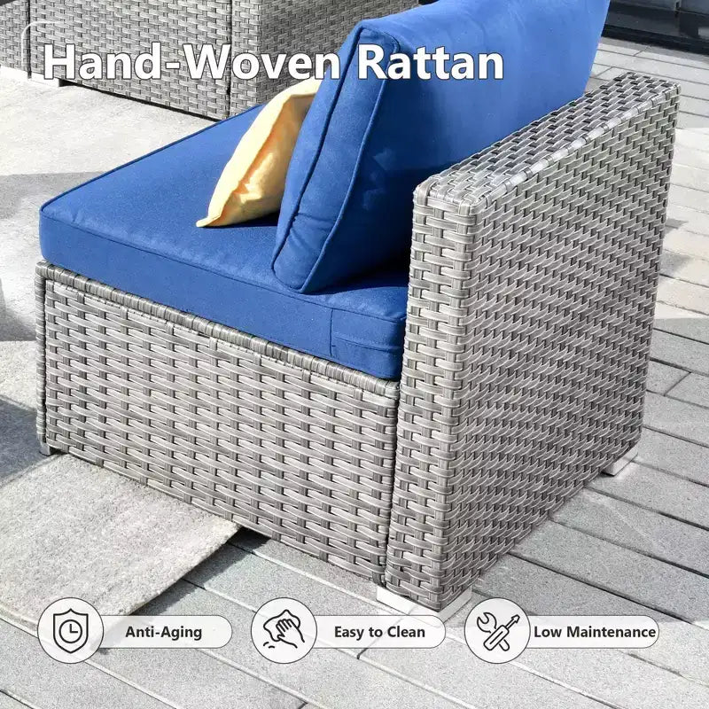 HOMLUX Ensemble de Canapés Modulables d'Extérieur 5 Pièces pour Patio, Jardin, Balcon