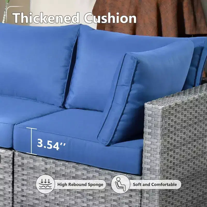 HOMLUX Ensemble de Canapés Modulables d'Extérieur 5 Pièces pour Patio, Jardin, Balcon