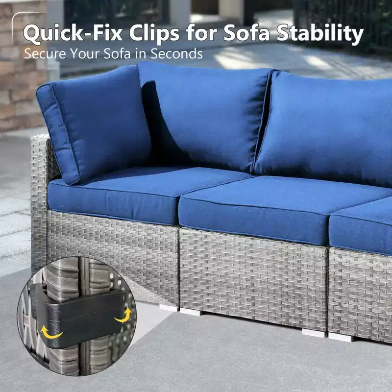 HOMLUX Ensemble de Canapés Modulables d'Extérieur 5 Pièces pour Patio, Jardin, Balcon