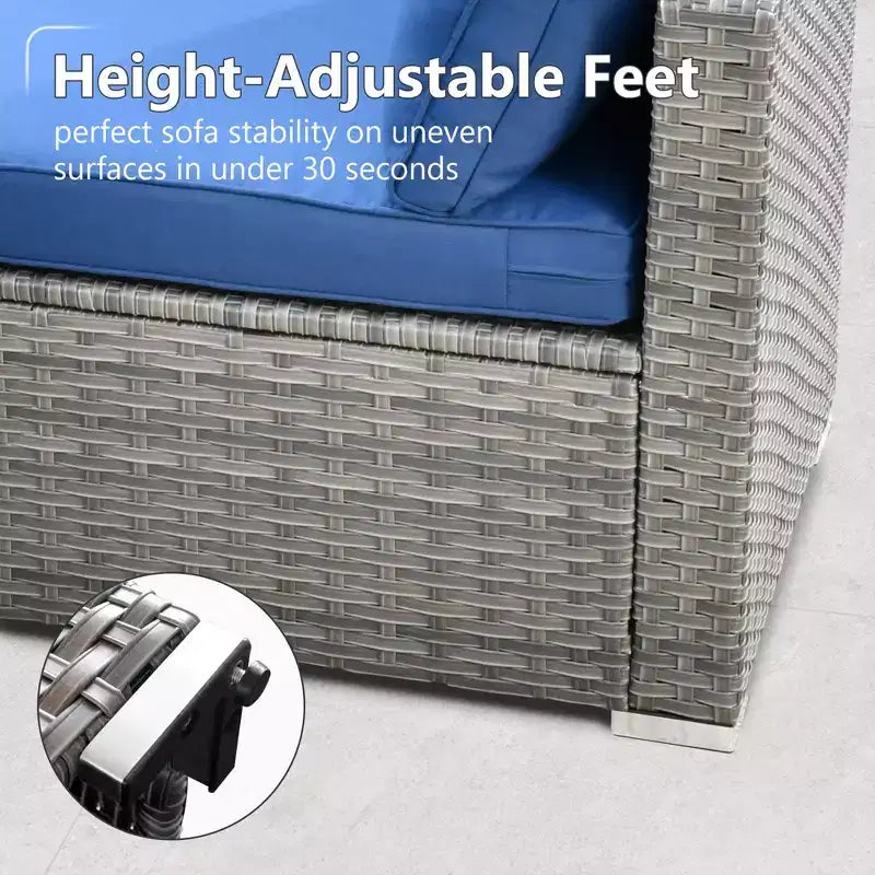 HOMLUX Ensemble de Canapés Modulables d'Extérieur 5 Pièces pour Patio, Jardin, Balcon