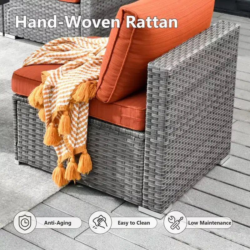 HOMLUX Ensemble de Canapés Modulables d'Extérieur 5 Pièces pour Patio, Jardin, Balcon