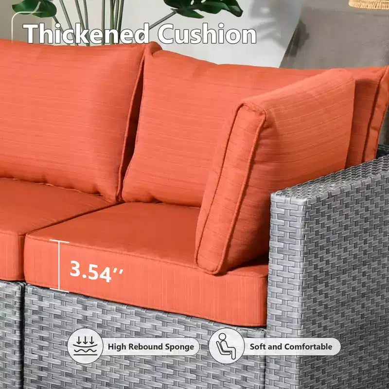HOMLUX Ensemble de Canapés Modulables d'Extérieur 5 Pièces pour Patio, Jardin, Balcon