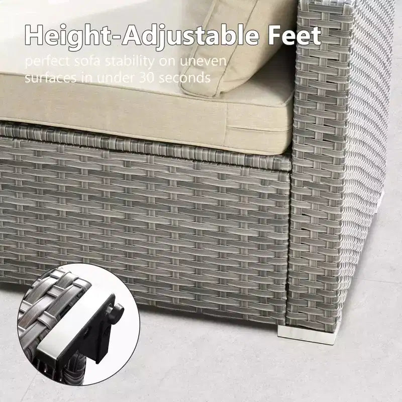 HOMLUX Ensemble de Canapés Modulables d'Extérieur 5 Pièces pour Patio, Jardin, Balcon
