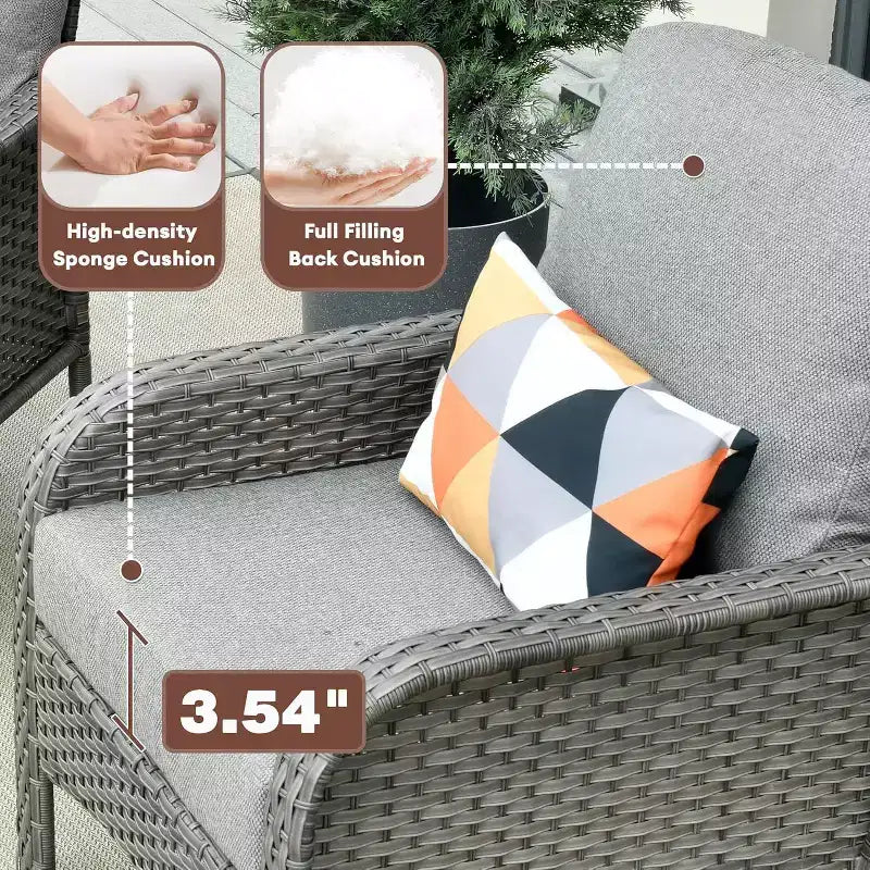 HOMLUX Lot de 2 chaises de patio en osier, ensemble de chaises d'extérieur tout temps à dossier haut en rotin