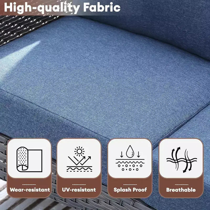 HOMLUX Lot de 2 chaises de patio en osier, ensemble de chaises d'extérieur tout temps à dossier haut en rotin