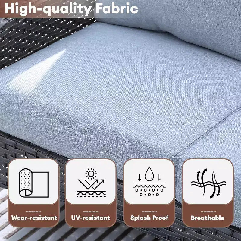 HOMLUX Lot de 2 chaises de patio en osier, ensemble de chaises d'extérieur tout temps à dossier haut en rotin
