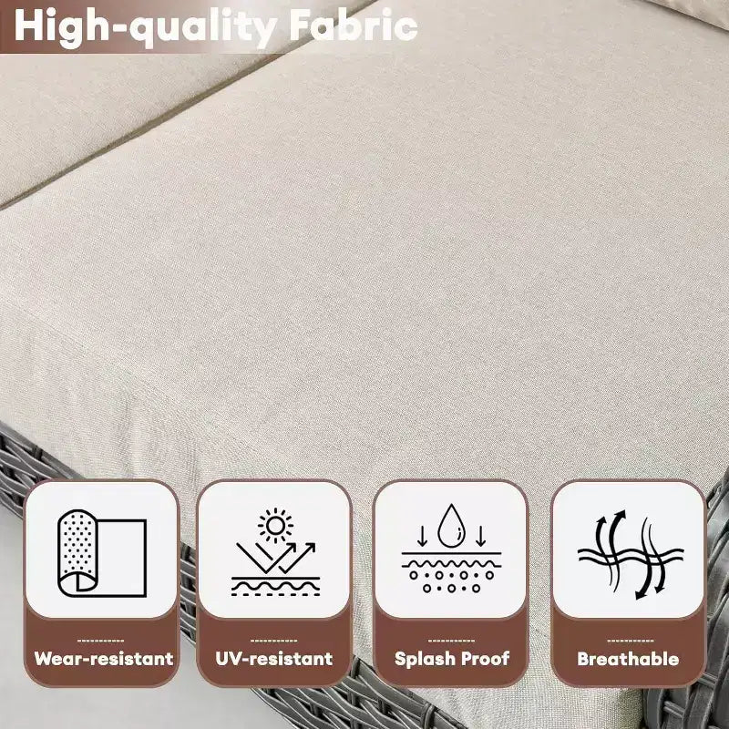 HOMLUX Lot de 2 chaises de patio en osier, ensemble de chaises d'extérieur tout temps à dossier haut en rotin