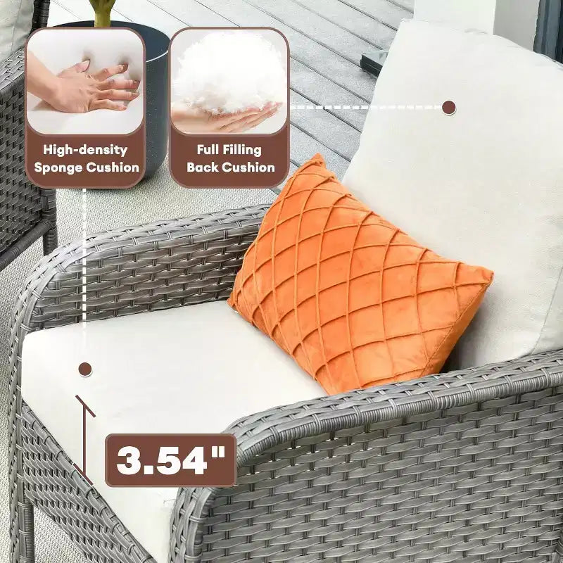 HOMLUX Lot de 2 chaises de patio en osier, ensemble de chaises d'extérieur tout temps à dossier haut en rotin