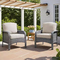 HOMLUX Set of 2 Patio Wicker Chairs Set Outdoor All Weather High Back Rattan Chairs