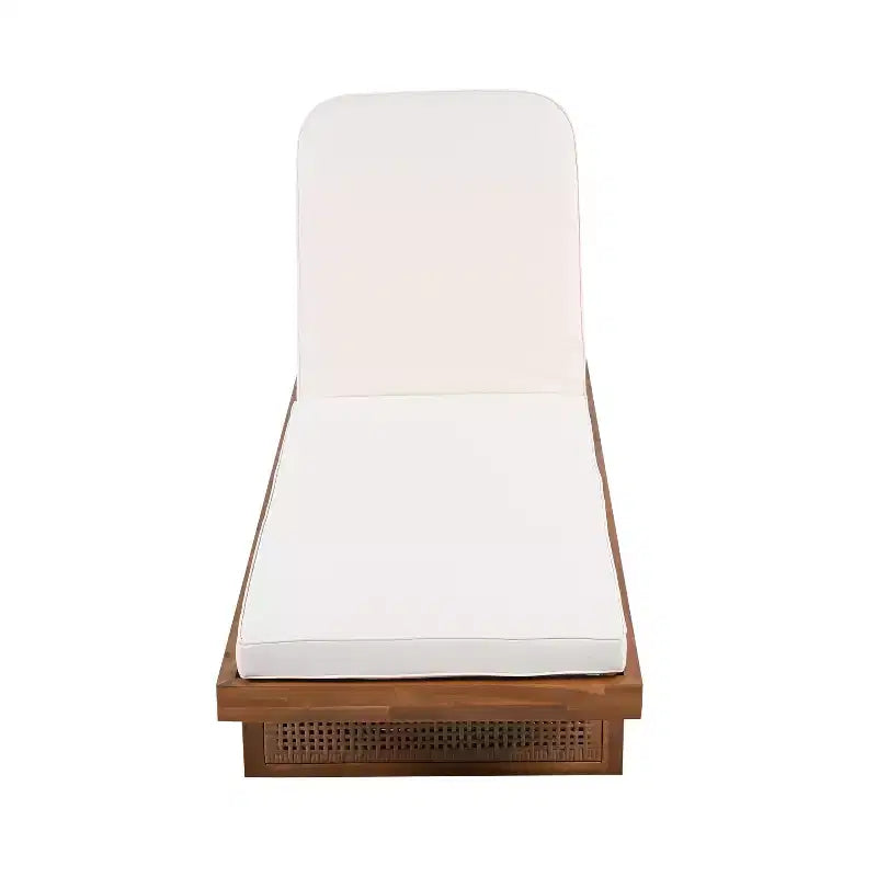 Christopher Knight Home Amelie – Ensemble de 2 chaises longues de patio en bois d'acacia et rotin avec coussin et table à lattes